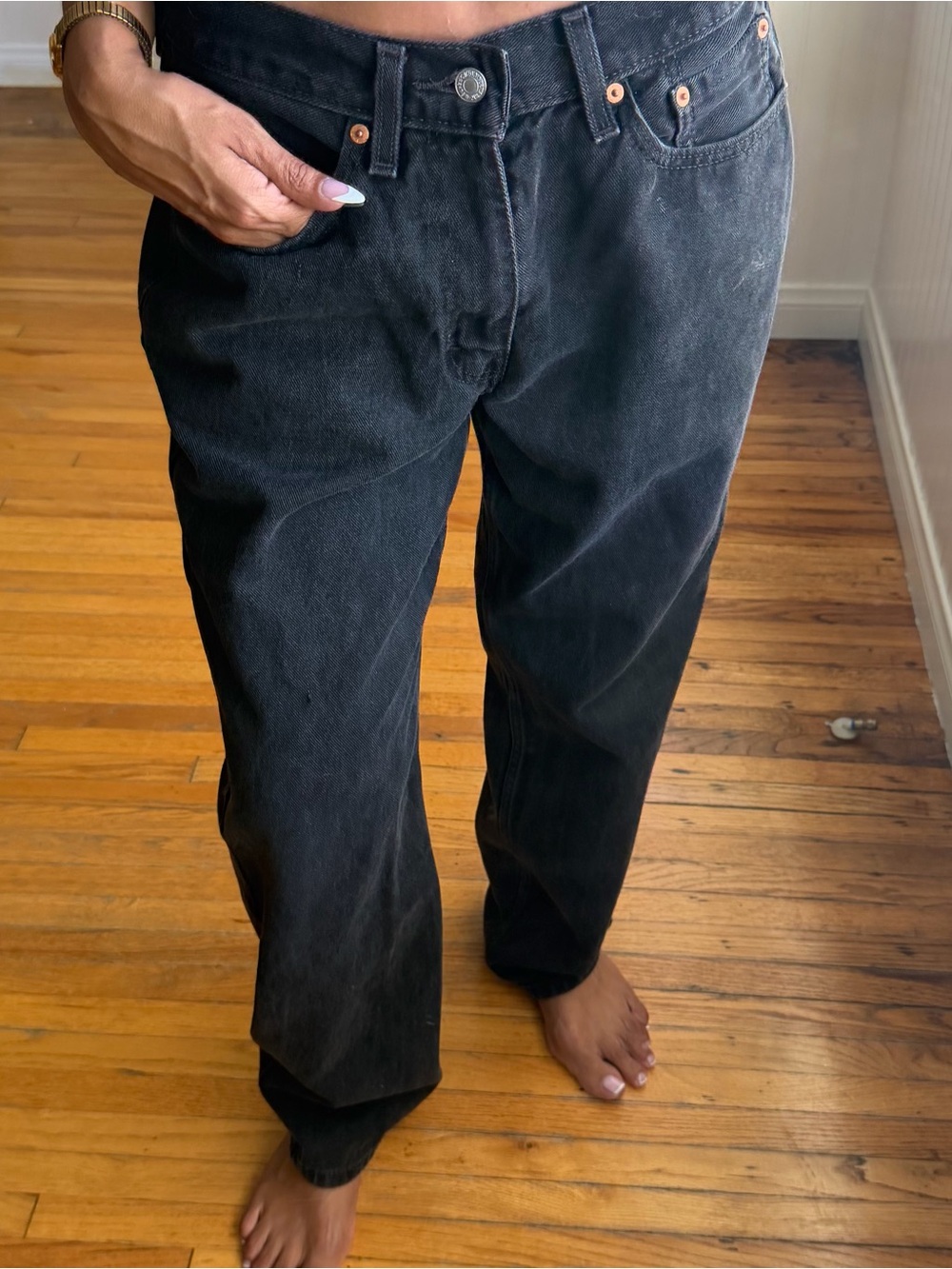 Levi's 550 Black Relaxed Straight Jeans